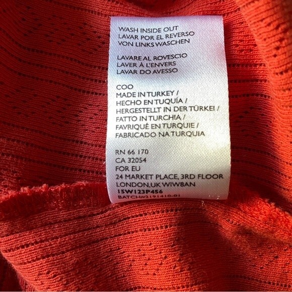 Urban outfitters lettuce hem baby tee crop top coral red medium - Picture 7 of 8